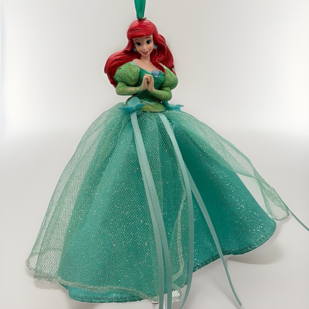 Disney Ariel Little Mermaid 2019 Dress Ornament Aqua Teal Tulle Glitter